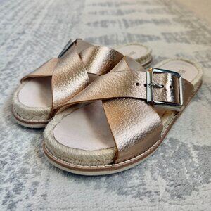 Bio Bio Gold Leather Espadrille Sandals Like New